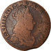 Moeda, França, Louis XIV, Liard de France, 1657, Corbeil, F(12-15), Cobre