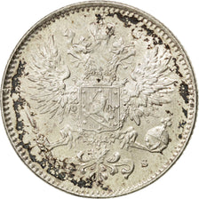 FINLAND, 50 Pennia, 1916, KM #2.2, MS(60-62), Silver, 18.6, 2.46