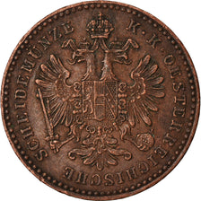 Coin, Austria, Franz Joseph I, Kreuzer, 1858, AU(50-53), Copper, KM:2186