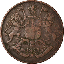 Moneda, INDIA BRITÁNICA, 1/4 Anna, 1835, Bombay, BC+, Cobre, KM:446.2