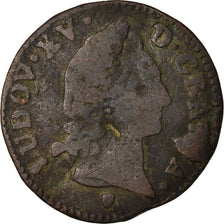 Coin, France, Louis XV, Demi sol d'Aix, 1/2 Sol, 1768, Aix, VG(8-10), Copper