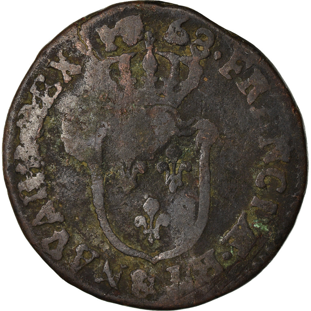 Coin, France, Louis XV, Demi sol d'Aix, 1/2 Sol, 1768, Aix, VG(8-10), Copper