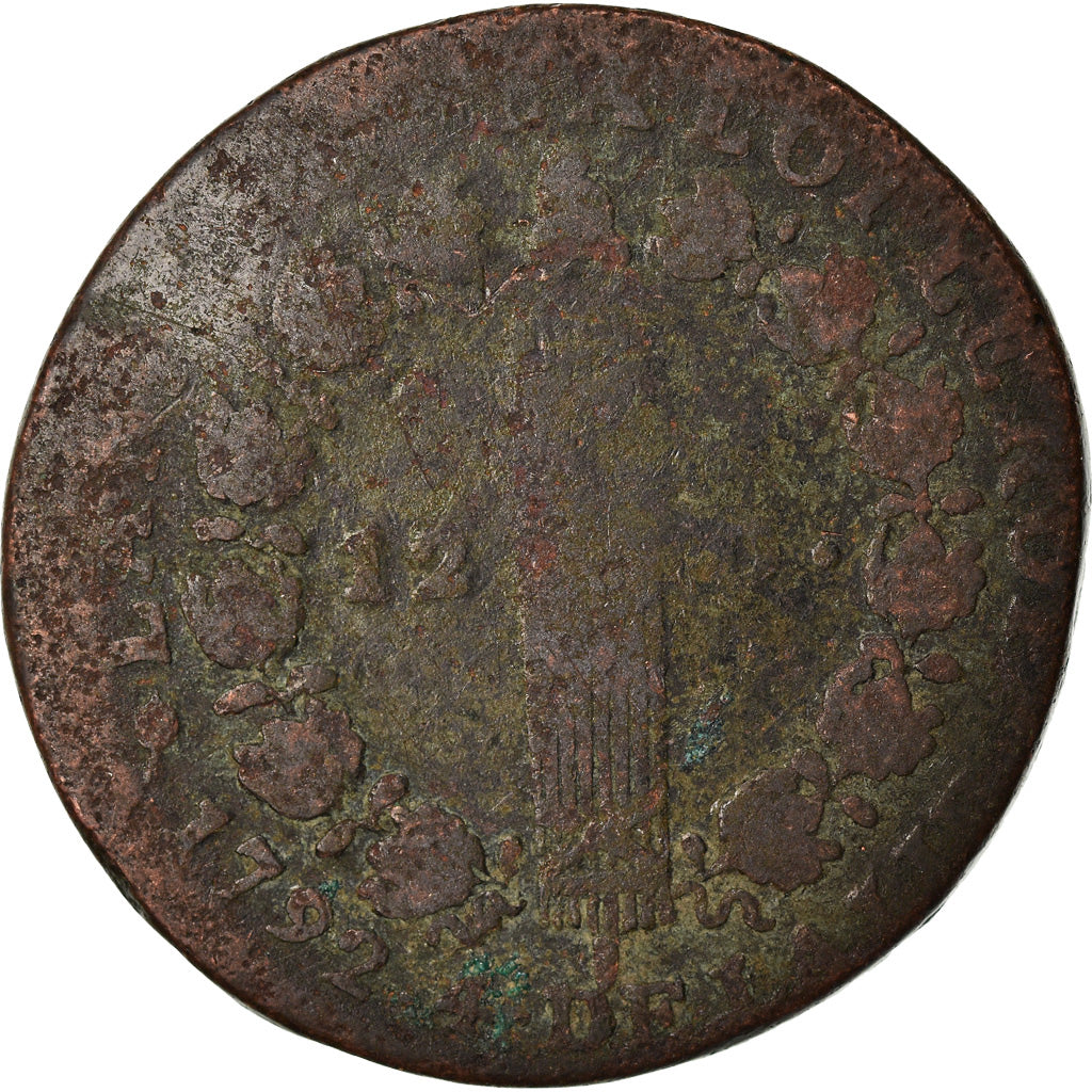 Coin, France, Louis XVI, 12 deniers françois, 12 Deniers, 1792, Bordeaux