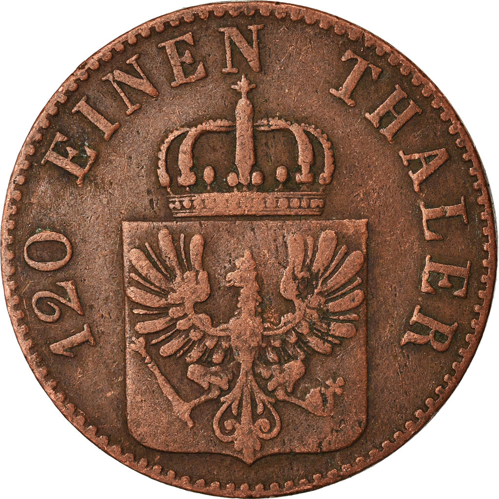 Moneda, Estados alemanes, PRUSSIA, Friedrich Wilhelm IV, 3 Pfennig, 1848