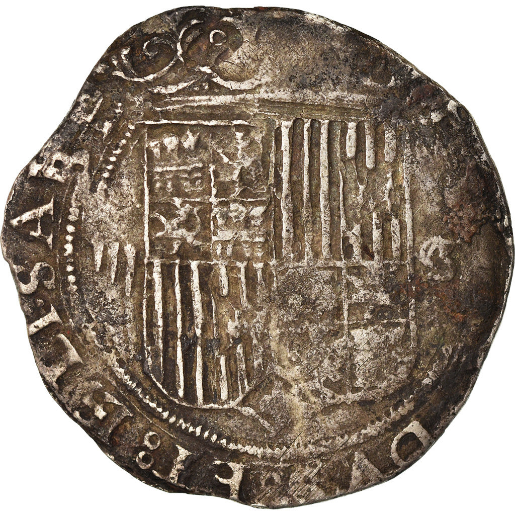 Coin, Spain, Ferdinand & Isabella, 2 Reales, Seville, EF(40-45), Silver