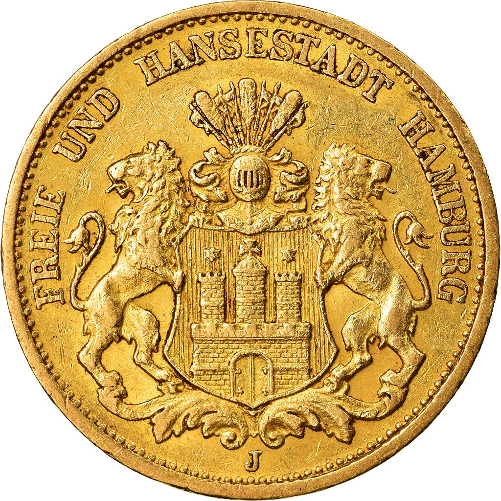 Moneda, Estados alemanes, HAMBURG, 20 Mark, 1894, Hamburg, EBC, Oro, KM:618