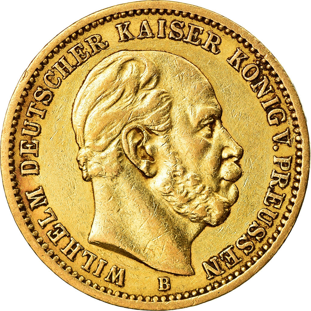 Coin, German States, PRUSSIA, Wilhelm I, 20 Mark, 1872, Hannover, AU(50-53)