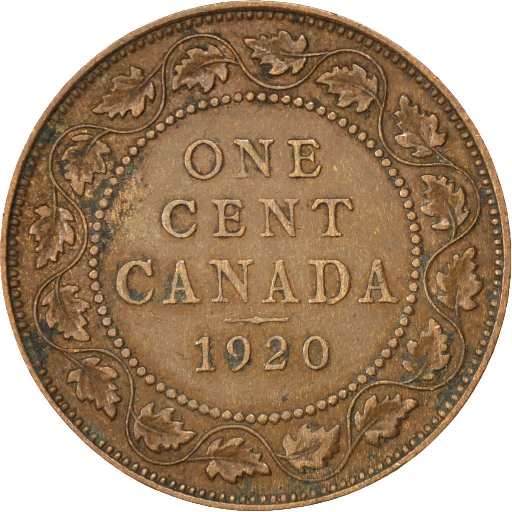 CANADA, Cent, 1920, Royal Canadian Mint, KM #21, EF(40-45), Bronze, 25.5, 5.72