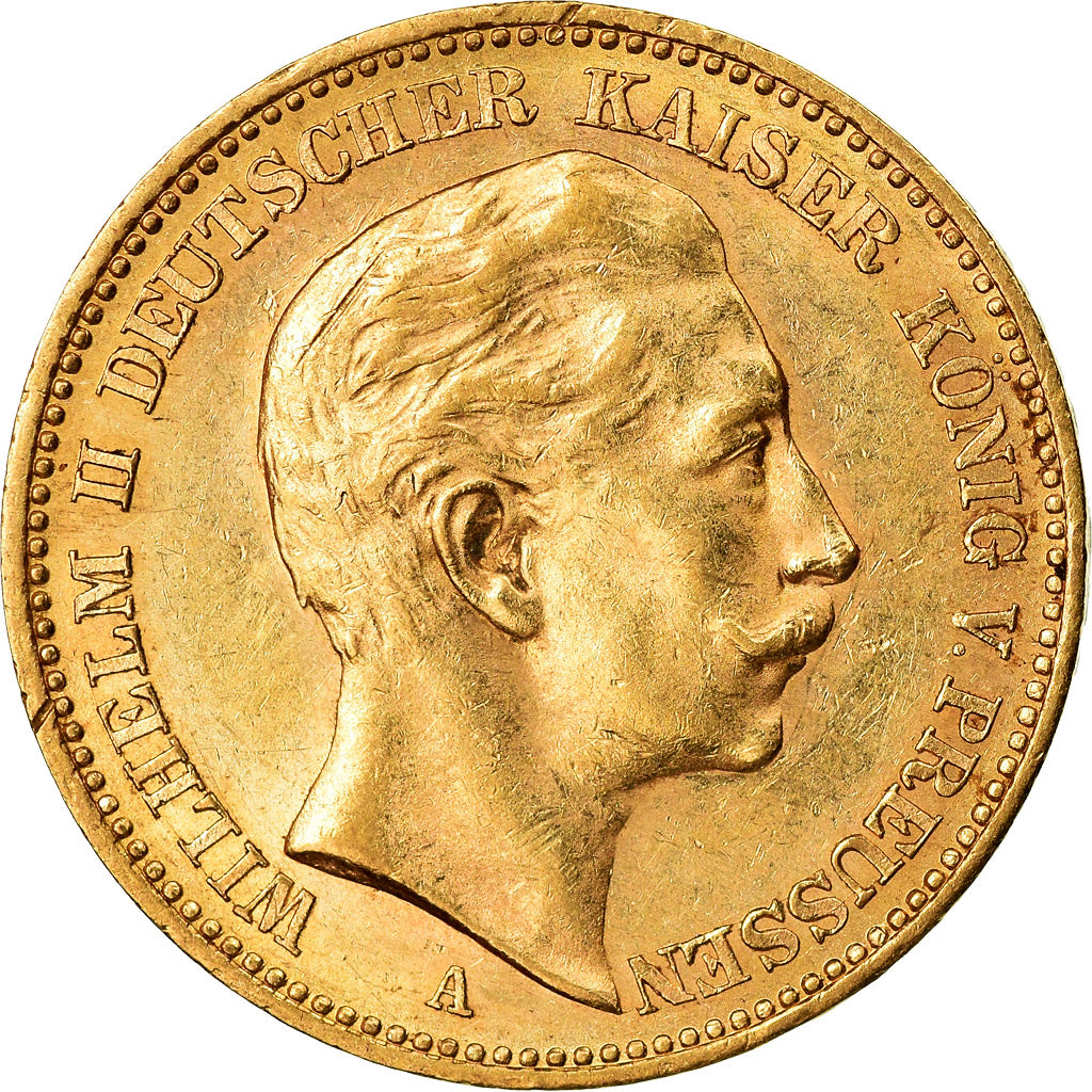 Coin, German States, PRUSSIA, Wilhelm II, 20 Mark, 1905, Berlin, AU(55-58)