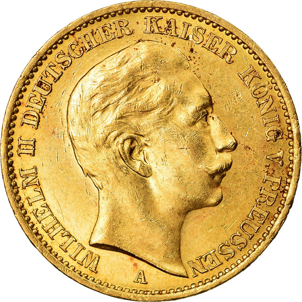 Coin, German States, PRUSSIA, Wilhelm II, 20 Mark, 1909, Berlin, MS(60-62)