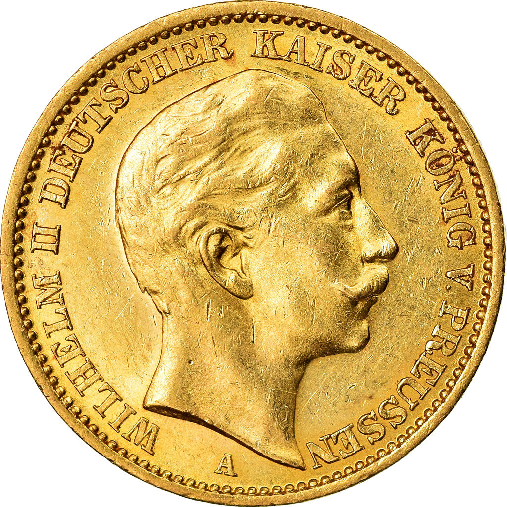 Coin, German States, PRUSSIA, Wilhelm II, 20 Mark, 1910, Berlin, MS(60-62)