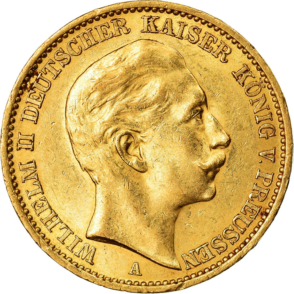 Coin, German States, PRUSSIA, Wilhelm II, 20 Mark, 1910, Berlin, MS(60-62)
