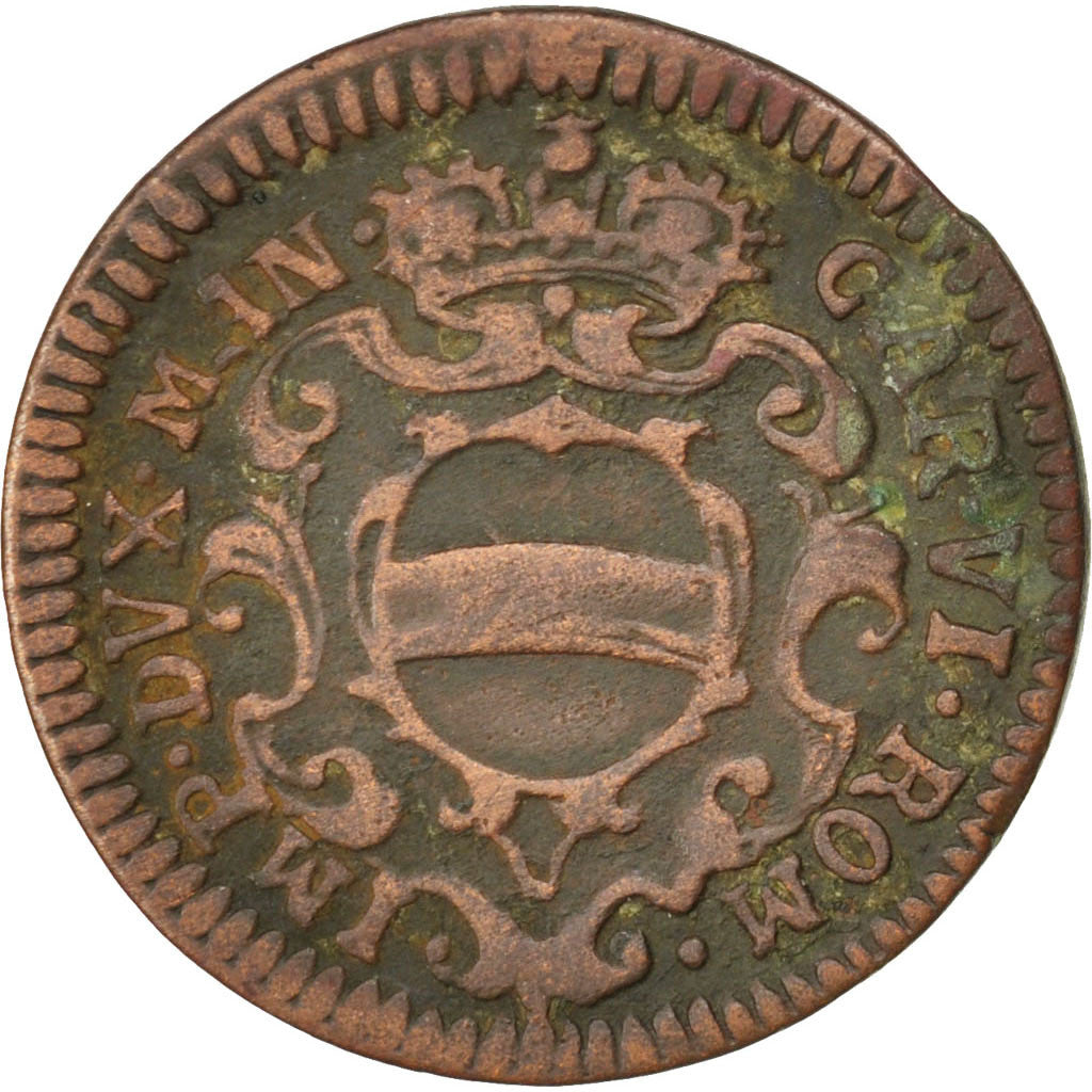Coin, ITALIAN STATES, MANTUA, Carlo VI, 2 Soldi, Soldone, 1732, VF(30-35)