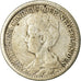 Moneta, Holandia, Wilhelmina I, 25 Cents, 1916, Utrecht, VF(20-25), Srebro