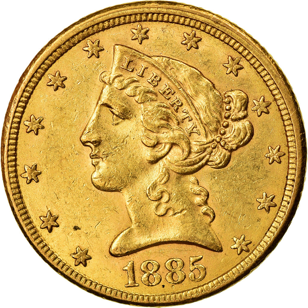 Moneda, Estados Unidos, Coronet Head, $5, Half Eagle, 1885, U.S. Mint