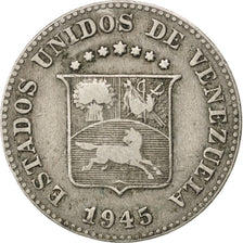 VENEZUELA, 5 Centimos, 1945, Philadelphia, KM #29a, EF(40-45), Copper-Nickel,...