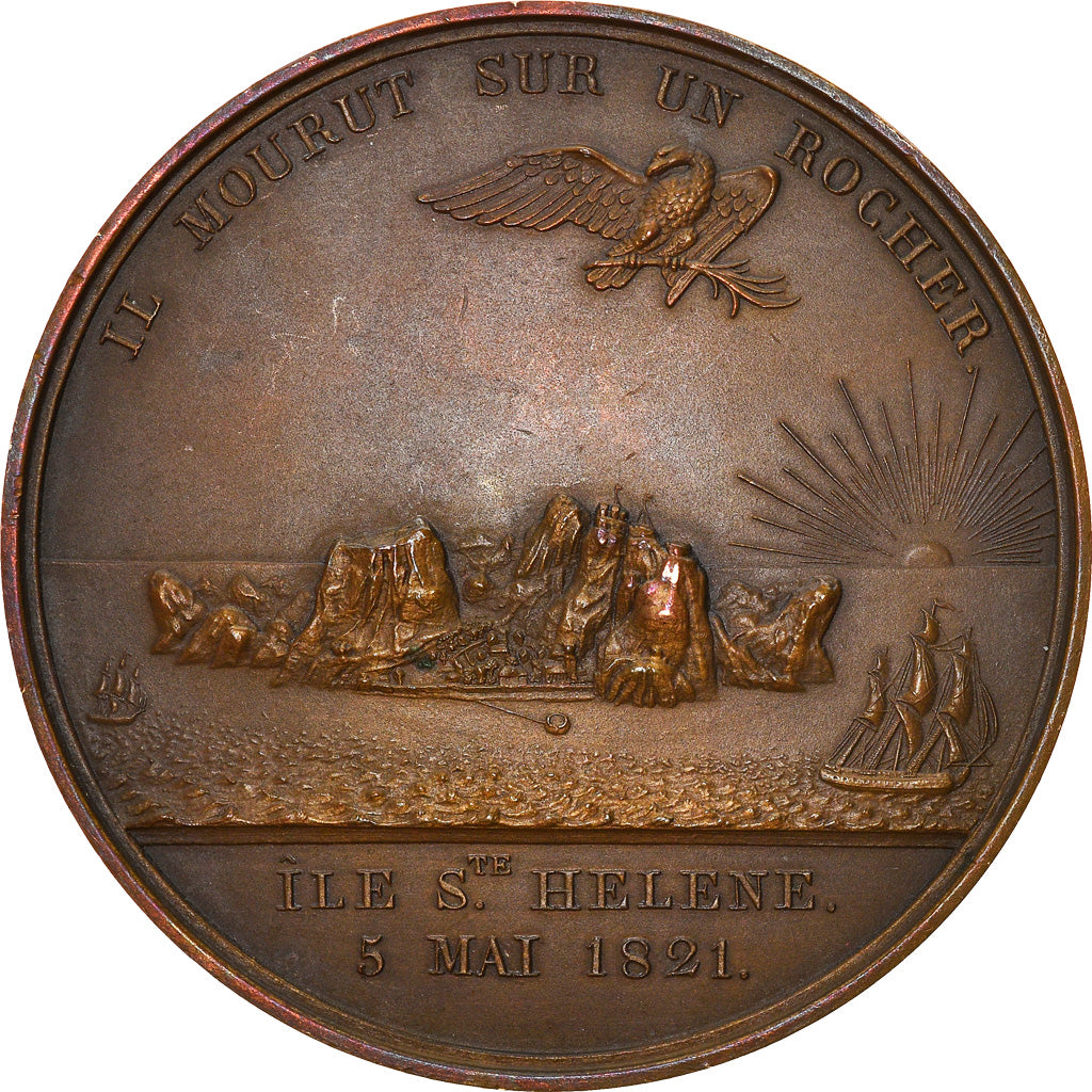 France, Medal, Louis XVIII, Mort de Napoléon Ier à Saint-Hélène, History