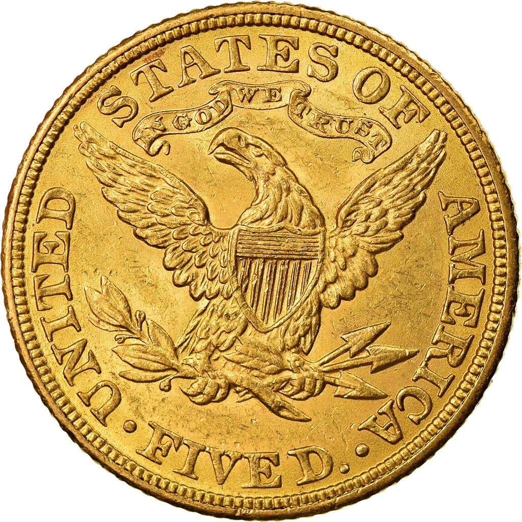 Moneda, Estados Unidos, Coronet Head, $5, Half Eagle, 1908, U.S. Mint