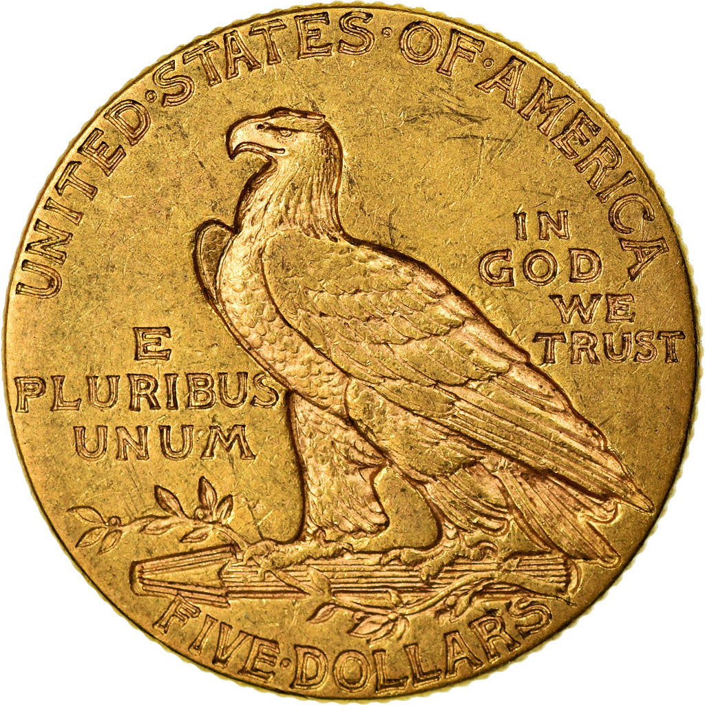 Moneda, Estados Unidos, Indian Head, $5, Half Eagle, 1912, U.S. Mint