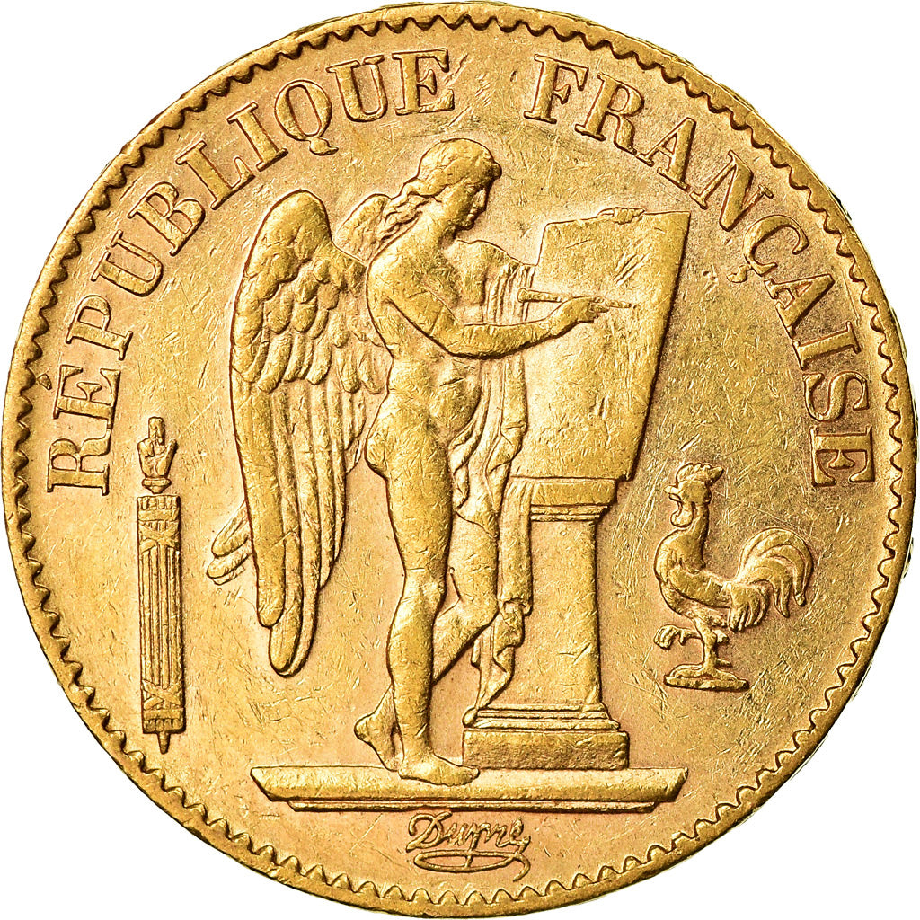 Moneta, Francja, Génie, 20 Francs, 1891, Paris, AU(50-53), Złoto, KM:825