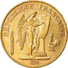 Moneta, Francja, Génie, 20 Francs, 1891, Paris, AU(50-53), Złoto, KM:825