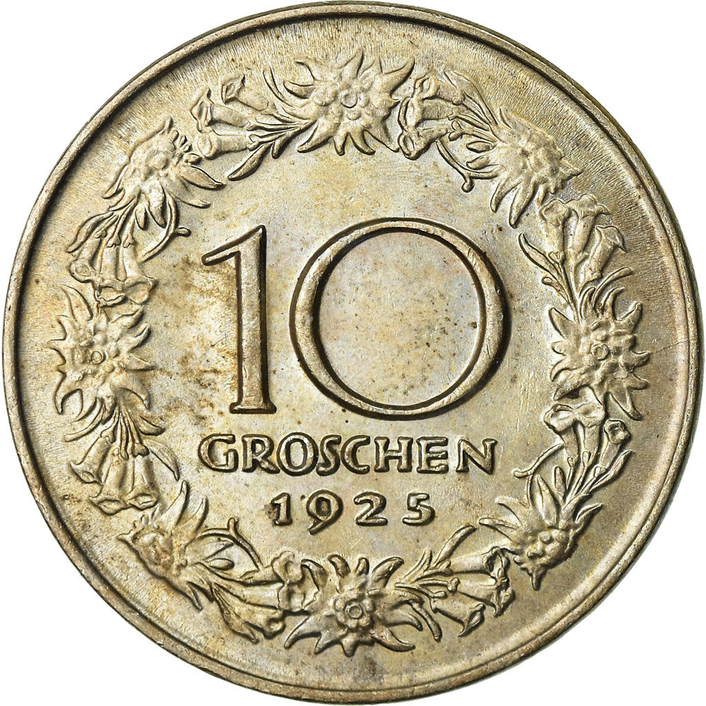 Coin, Austria, 10 Groschen, 1925, MS(60-62), Copper-nickel, KM:2838