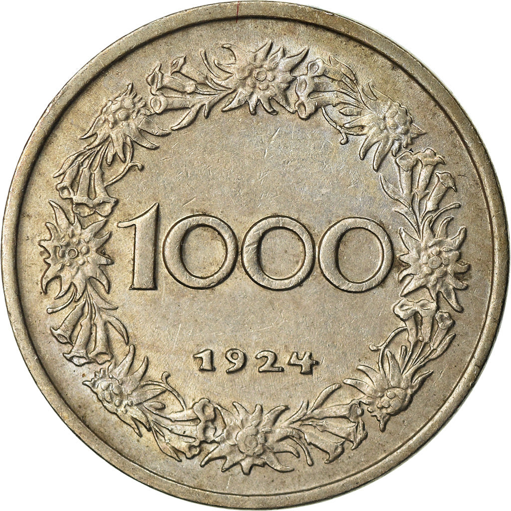 Moneta, Austria, 1000 Kronen, 1924, BB+, Rame-nichel, KM:2834