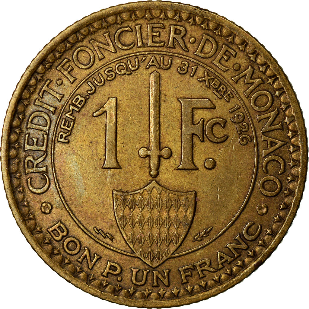 Moneta, Monaco, Louis II, Franc, 1924, Poissy, BB+, Alluminio-bronzo, KM:111
