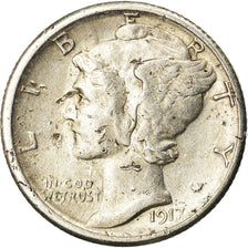Coin, United States, Mercury Dime, Dime, 1917, U.S. Mint, San Francisco