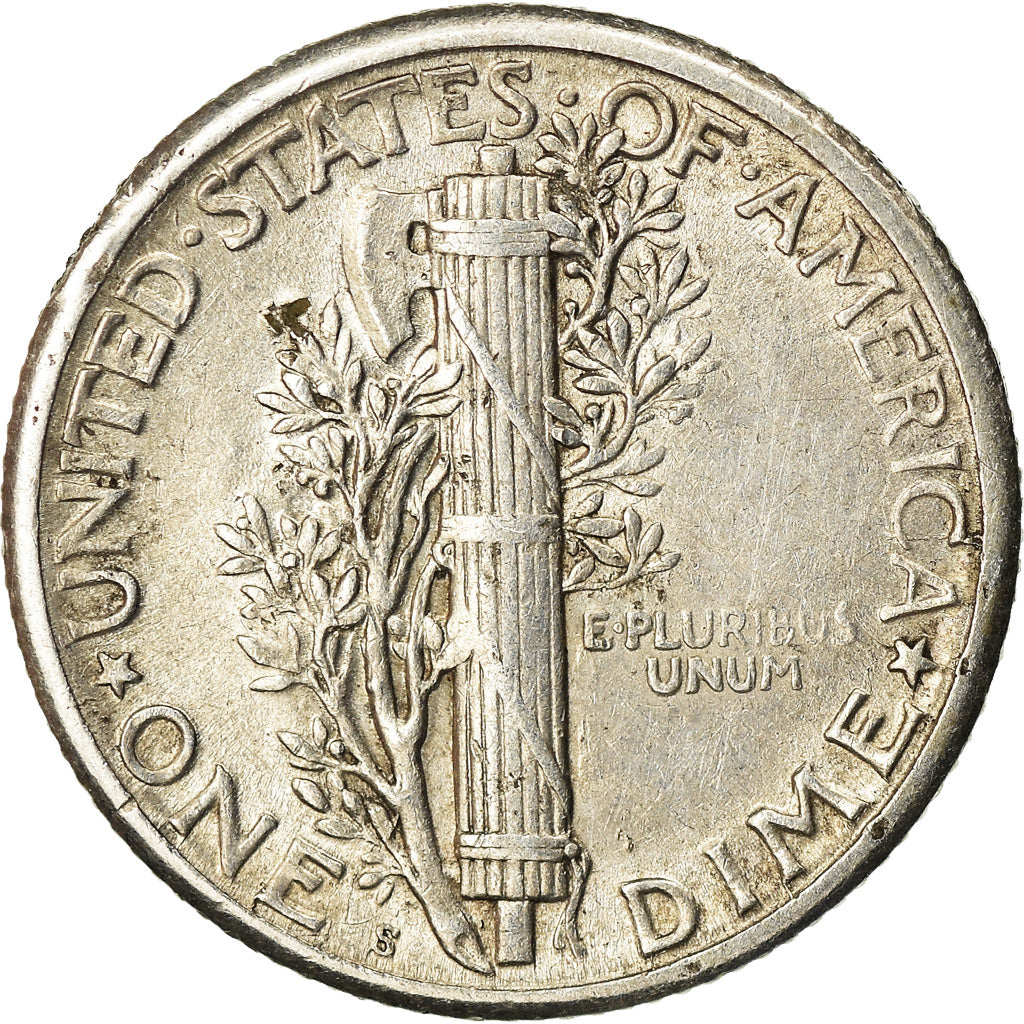 Coin, United States, Mercury Dime, Dime, 1917, U.S. Mint, San Francisco