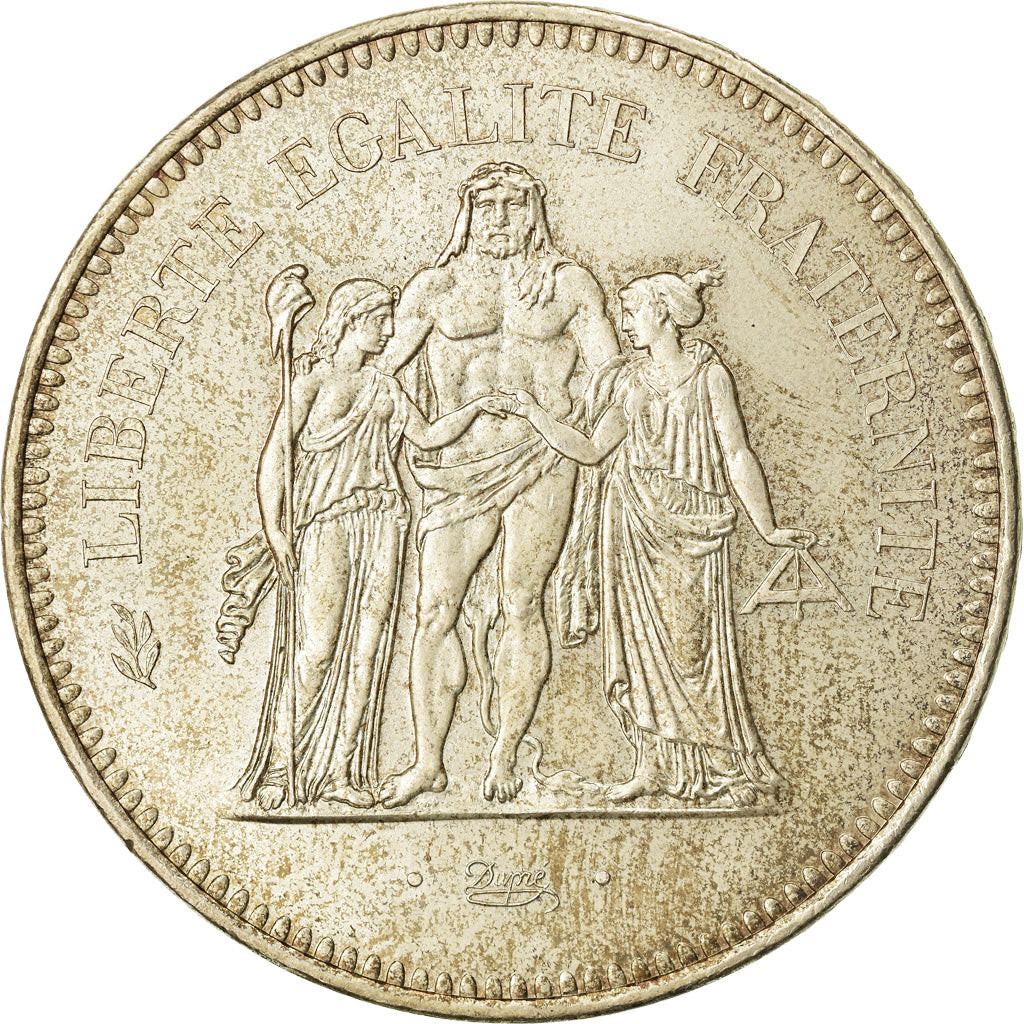 Coin, France, Hercule, 50 Francs, 1974, Paris, AU(55-58), Silver, KM:941.1