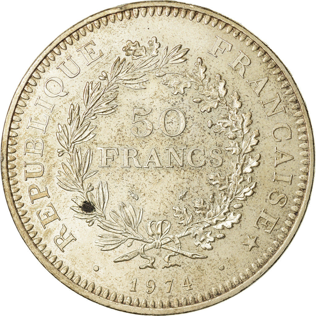 Coin, France, Hercule, 50 Francs, 1974, Paris, AU(55-58), Silver, KM:941.1