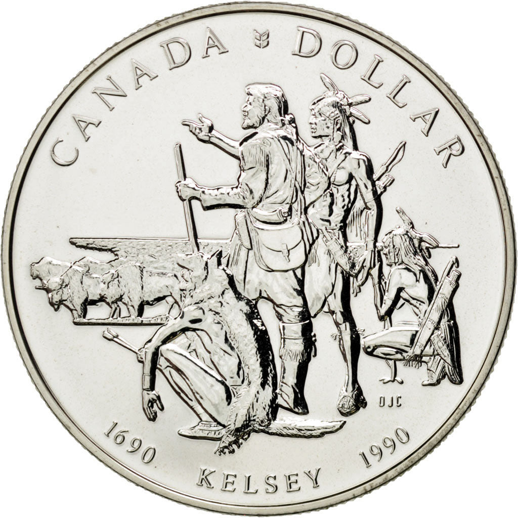 CANADA, Dollar, 1990, Royal Canadian Mint, KM #170, MS(63), Silver, 36, 23.50