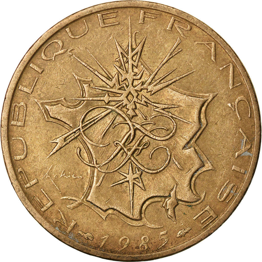 Coin, France, Mathieu, 10 Francs, 1985, EF(40-45), Nickel-brass, KM:940