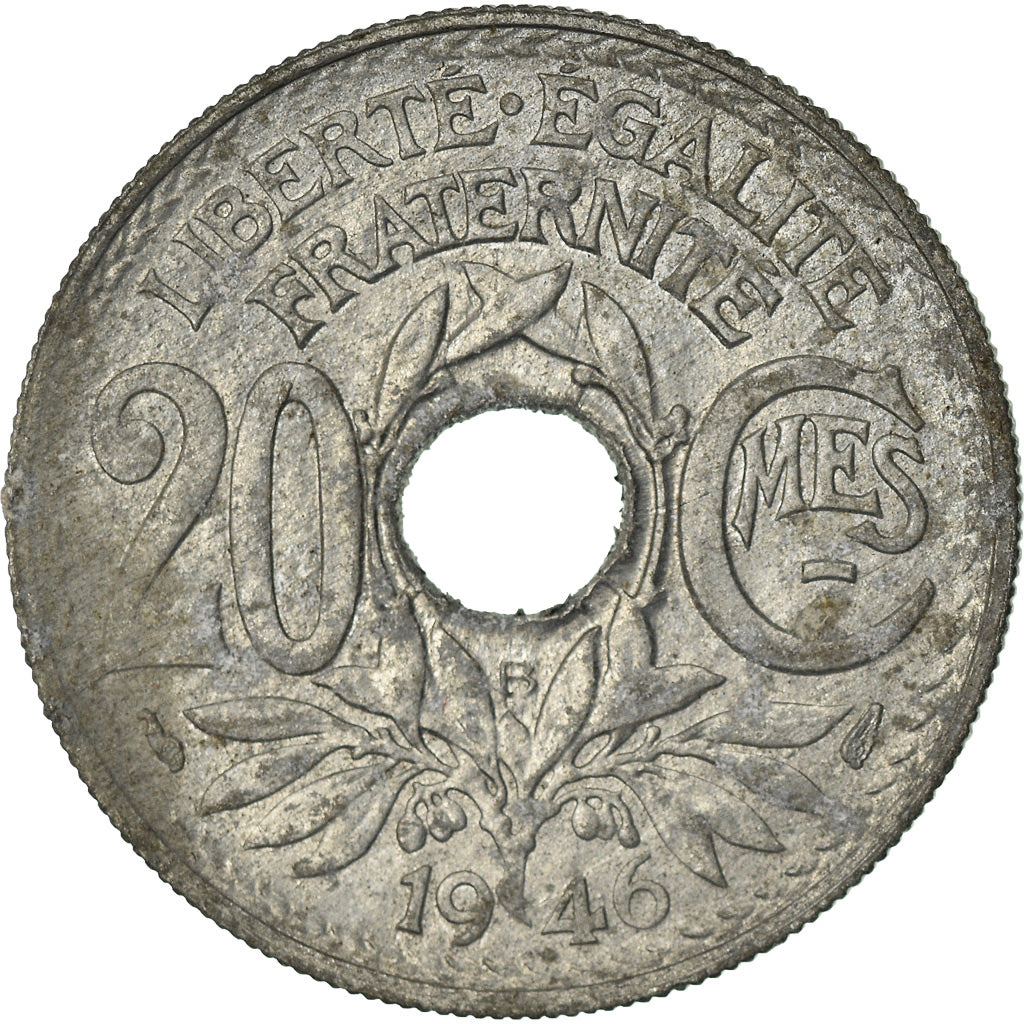 Coin, France, Lindauer, 20 Centimes, 1946, Beaumont - Le Roger, EF(40-45), Zinc