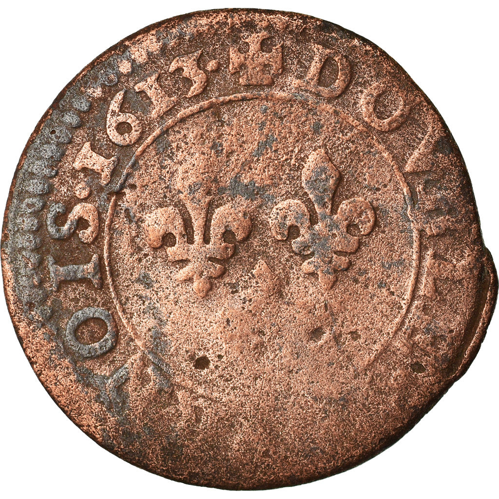 Munten, Frankrijk, Louis XIII, Double tournois, buste enfantin, Double Tournois