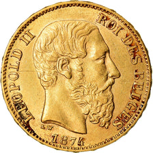 Monnaie, Belgique, Leopold II, 20 Francs, 20 Frank, 1874, SUP+, Or, KM:37