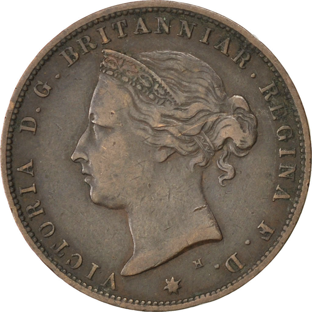 JERSEY, 1/24 Shilling, 1877, KM #7, VF(30-35), Bronze, 5.46