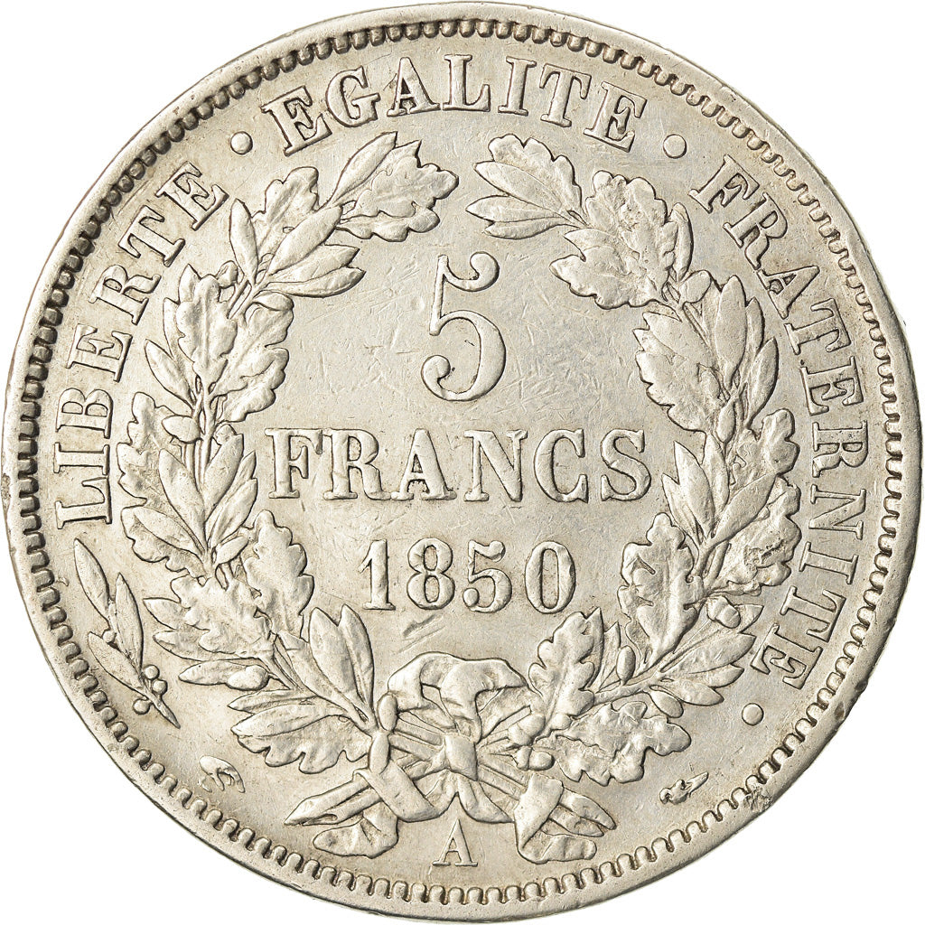 Coin, France, Cérès, 5 Francs, 1850, Paris, EF(40-45), Silver, KM:761.1