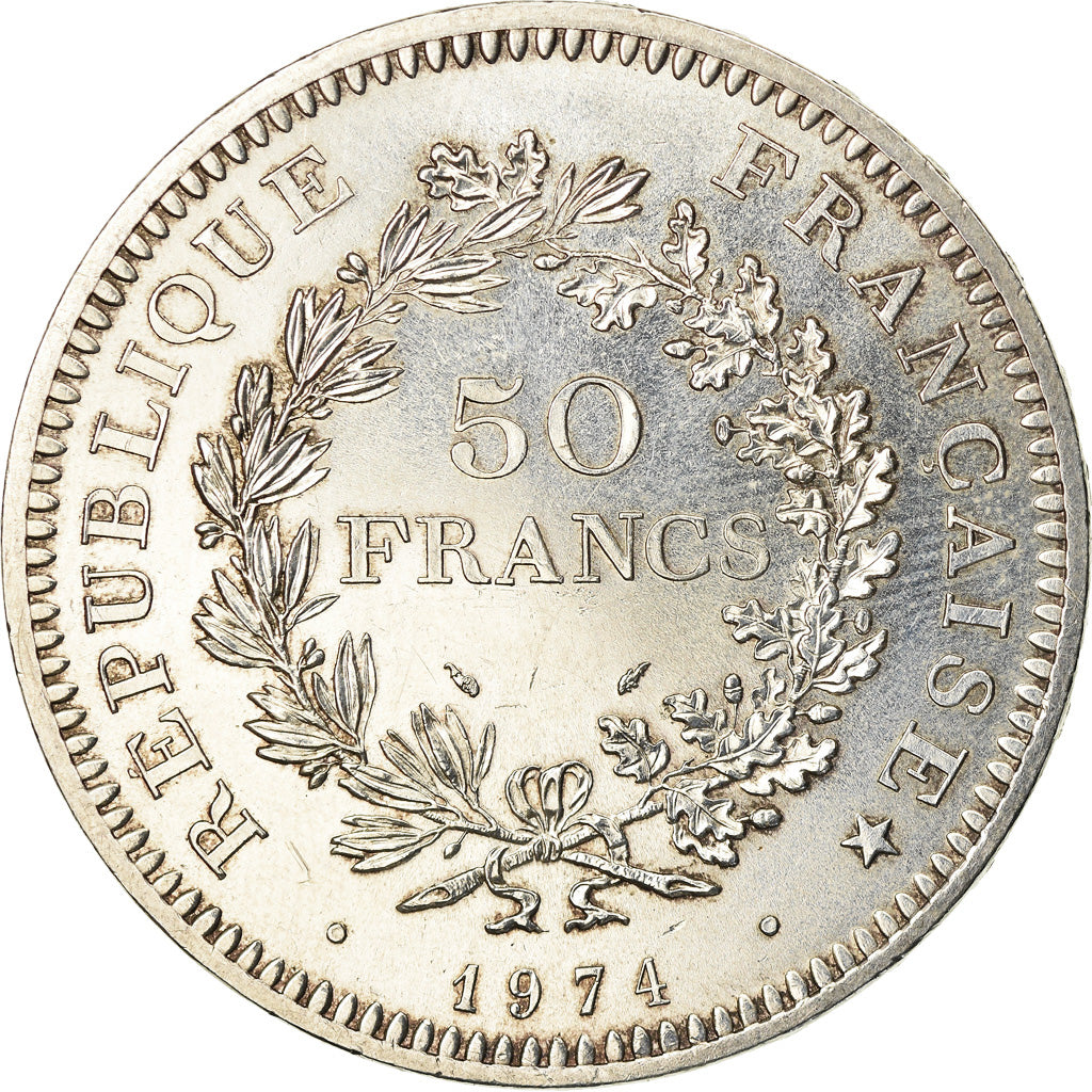 Coin, France, Hercule, 50 Francs, 1974, Paris, AU(55-58), Silver, KM:941.1