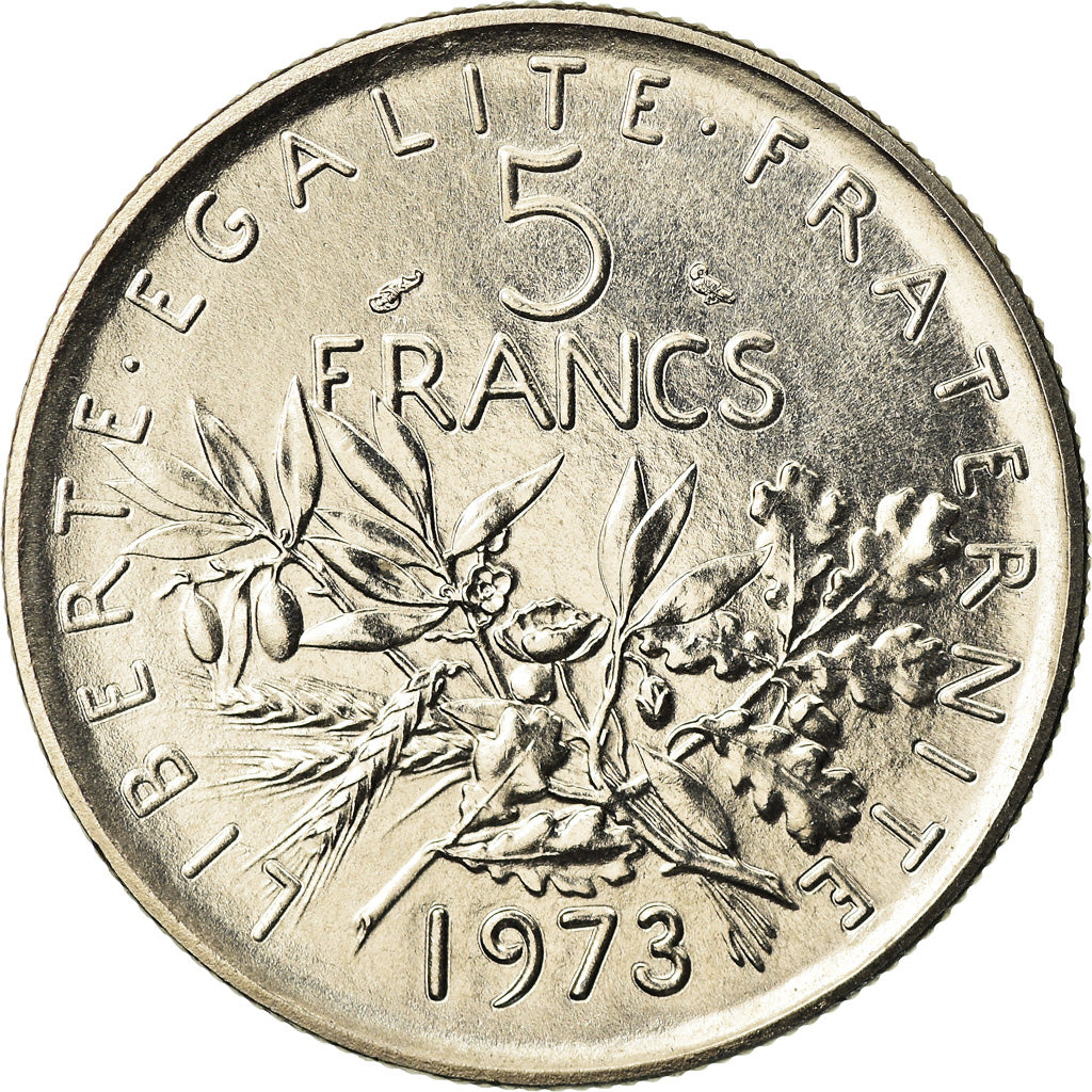 Coin, France, Semeuse, 5 Francs, 1973, Paris, FDC, MS(65-70), Nickel Clad
