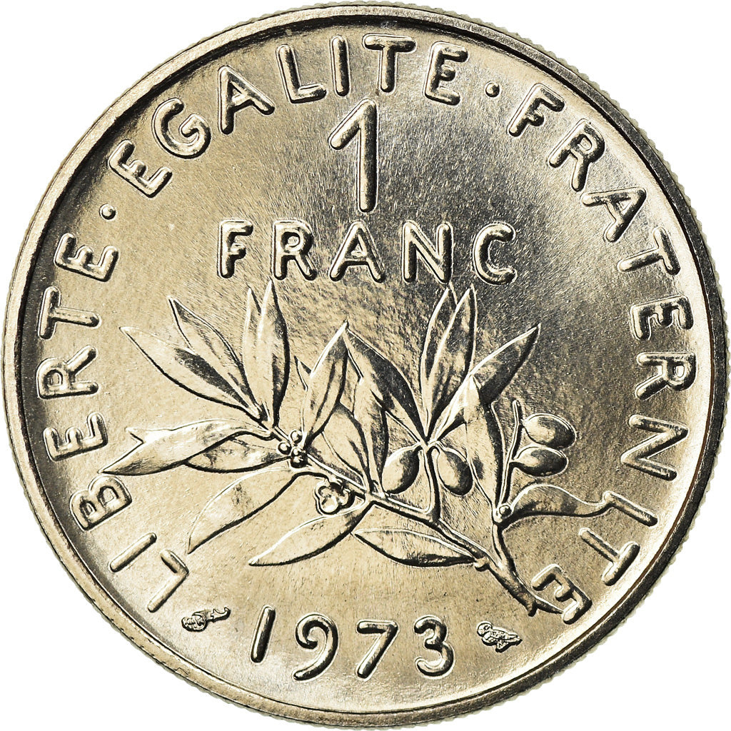 Moneta, Francia, Semeuse, Franc, 1973, Paris, FDC, Nichel, KM:925.1, Gadoury:474