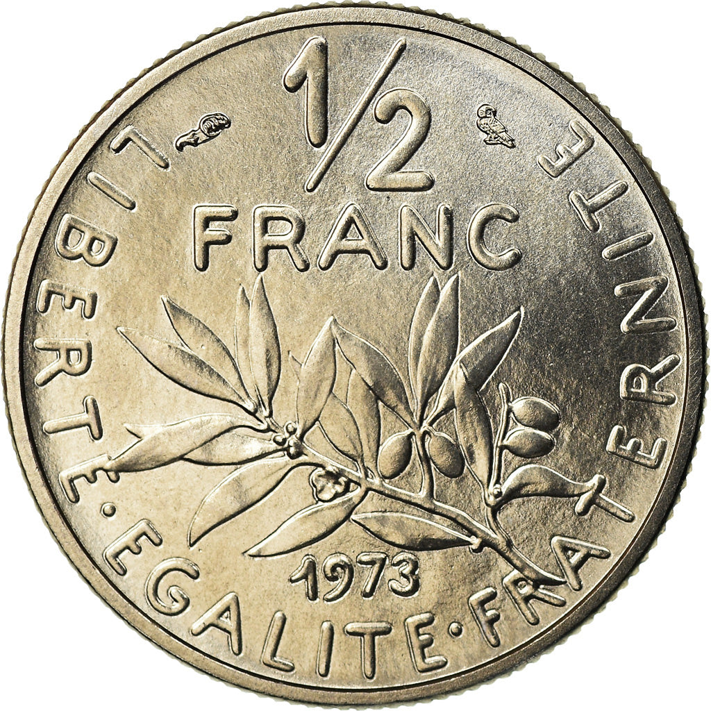 Coin, France, Semeuse, 1/2 Franc, 1973, Paris, FDC, MS(65-70), Nickel, KM:931.1
