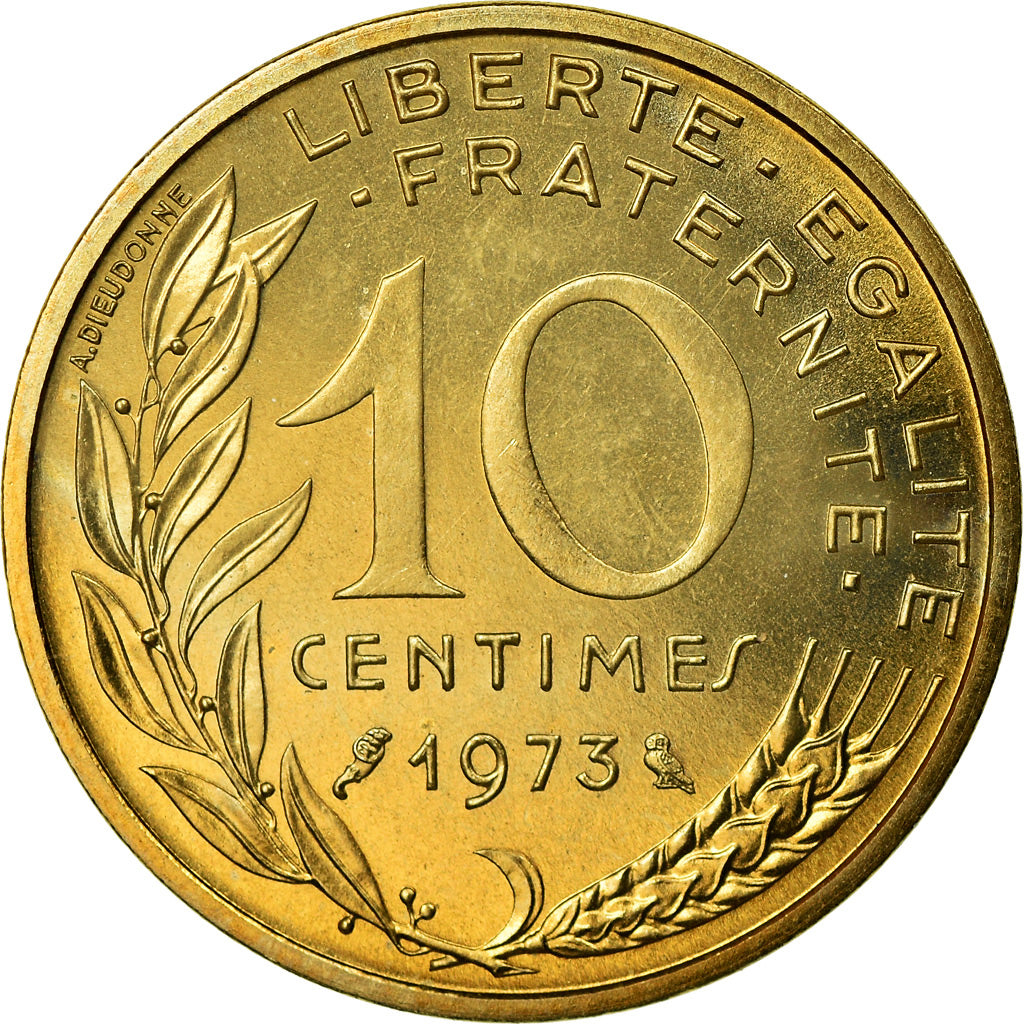 Coin, France, Marianne, 10 Centimes, 1973, Paris, FDC, MS(65-70)