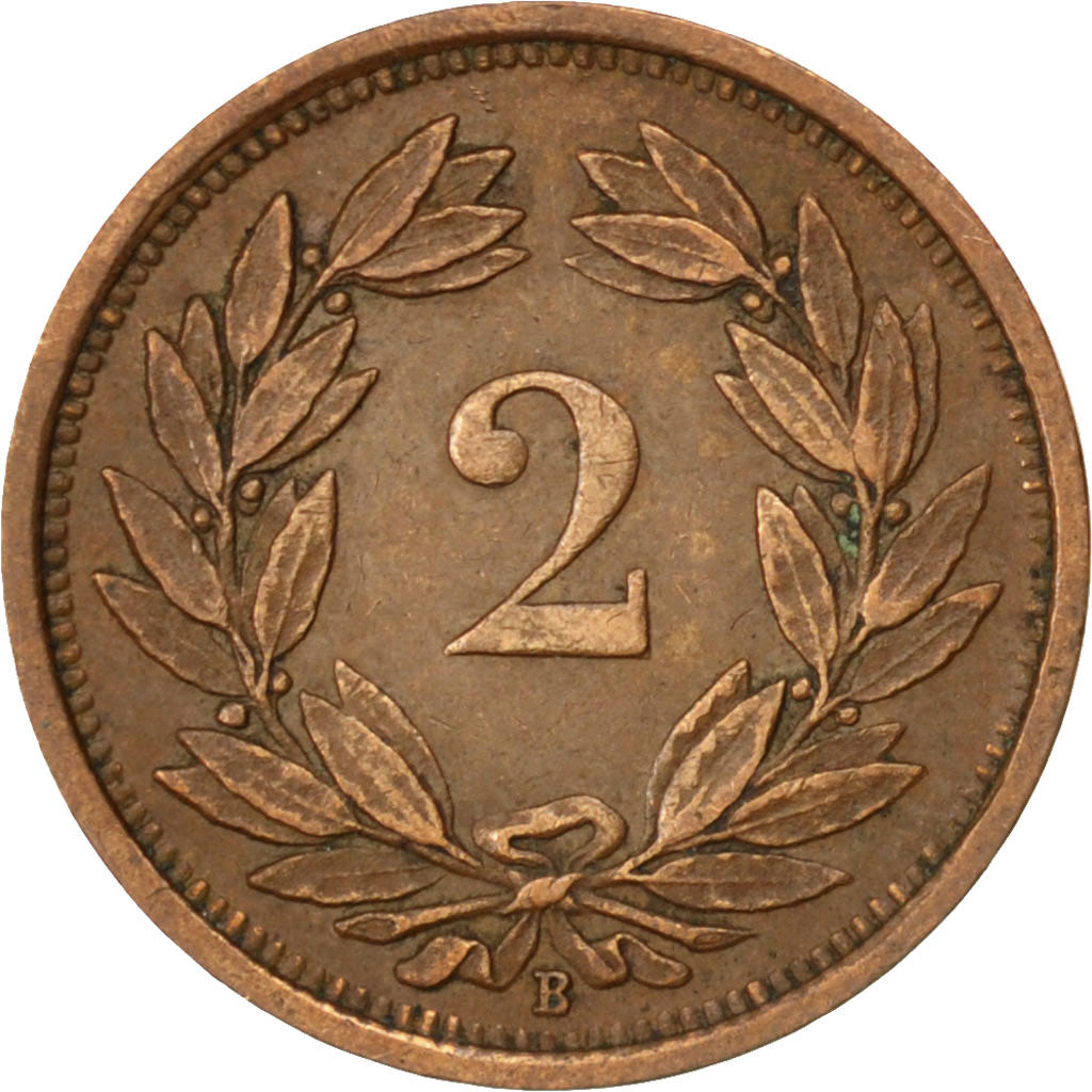 SWITZERLAND, 2 Rappen, 1937, Bern, KM #4.2a, EF(40-45), Bronze, 20, 2.86