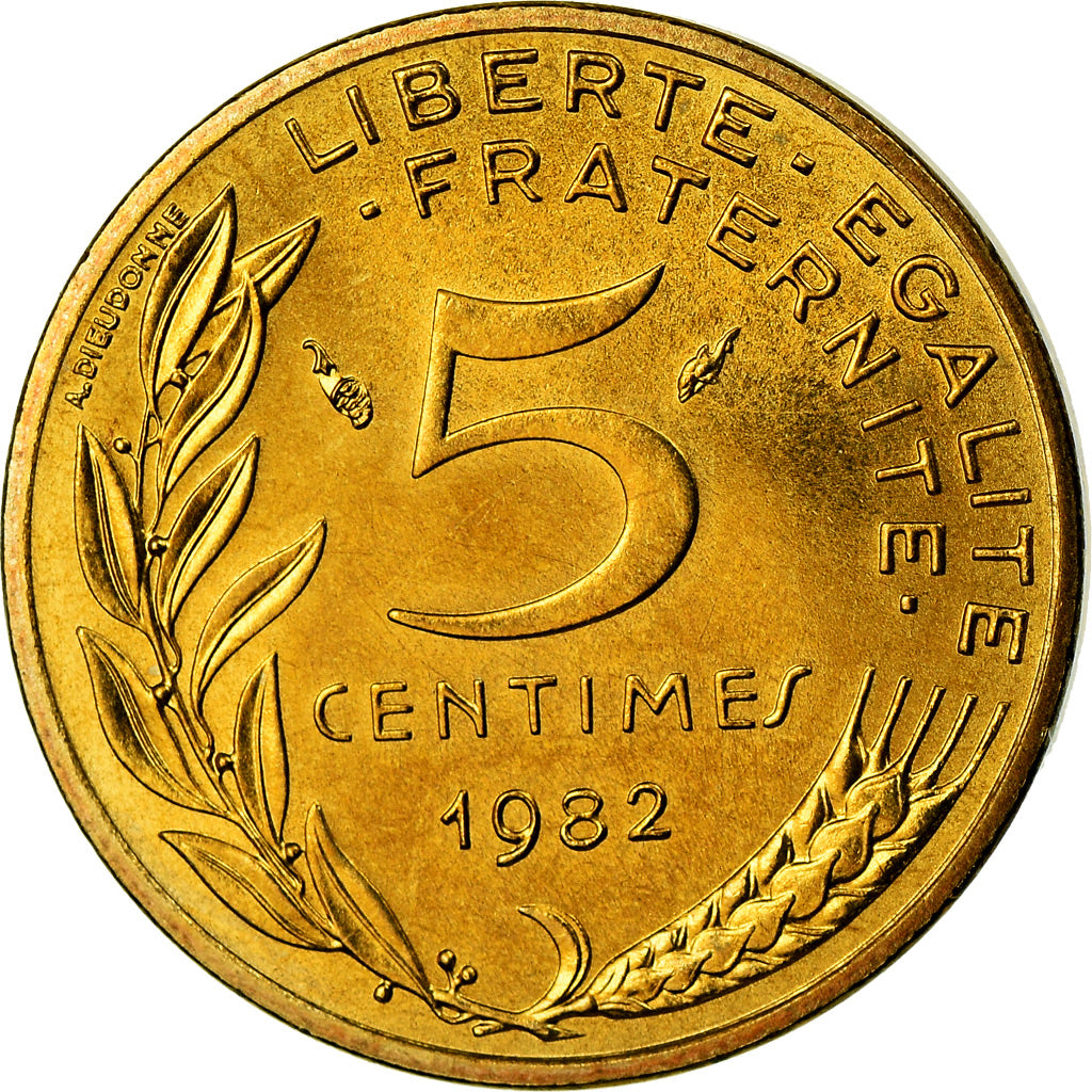 Moneda, Francia, Marianne, 5 Centimes, 1982, Paris, FDC, FDC, Aluminio - bronce