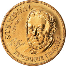 Moneta, Francia, Stendhal, 10 Francs, 1983, Paris, FDC, Nichel-bronzo, KM:953