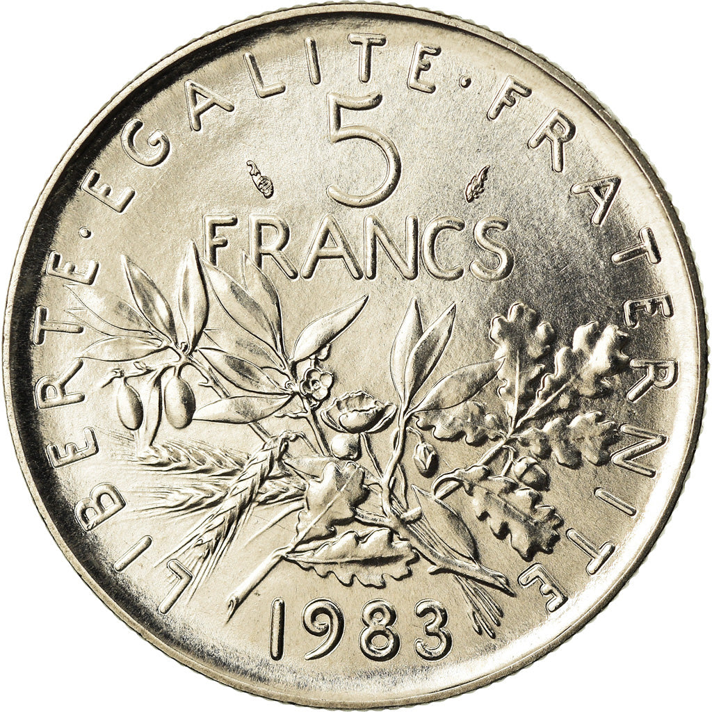 Coin, France, Semeuse, 5 Francs, 1983, Paris, MS(65-70), Nickel Clad