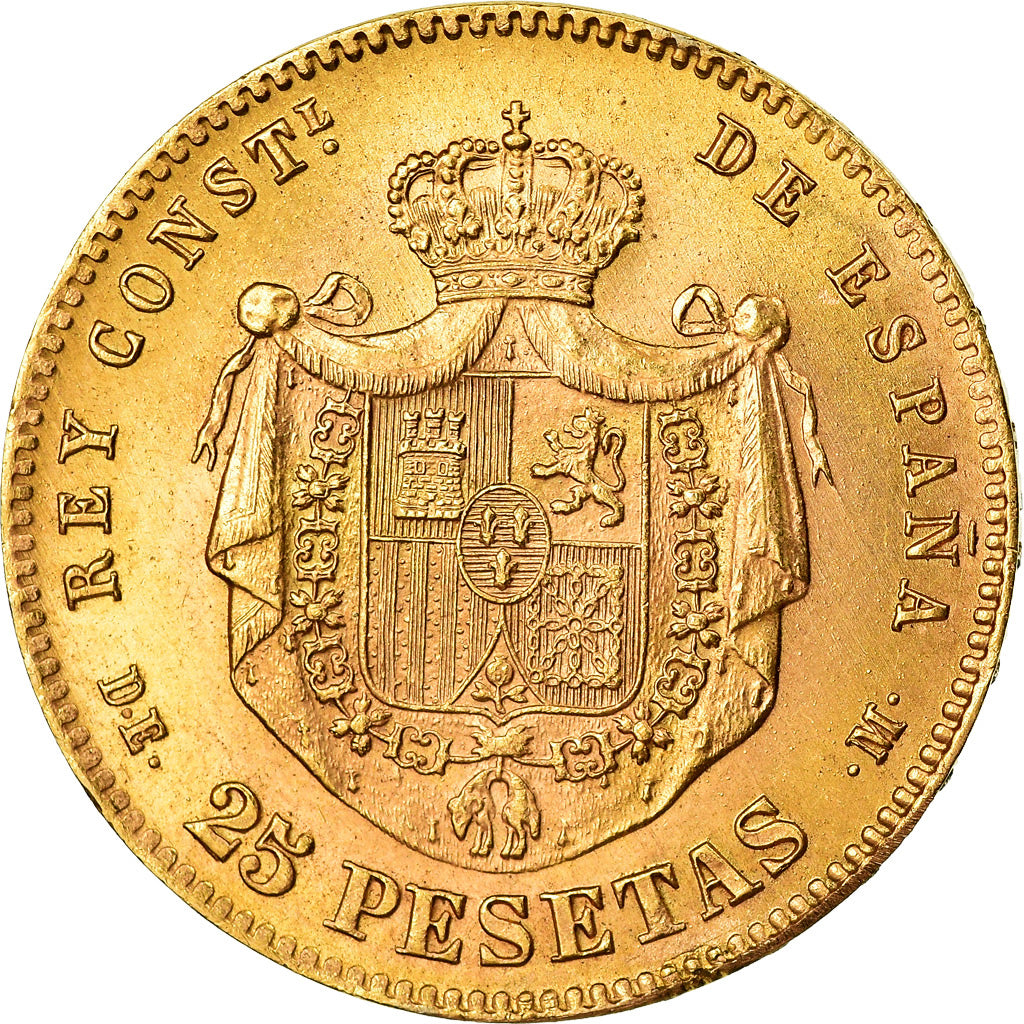 Moneda, España, Alfonso XII, 25 Pesetas, 1876, Madrid, SC, Oro, KM:673