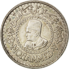 MOROCCO, 500 Francs, 1956, Paris, KM #54, EF(40-45), Silver, 38, 22.49